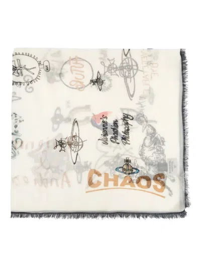 Vivienne Westwood Fringed Scarf In Neutral
