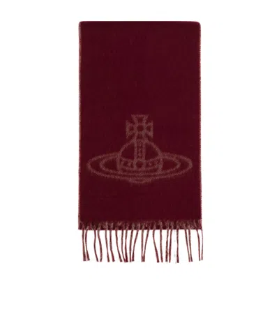 Vivienne Westwood Single Orb Double Scarf In Red