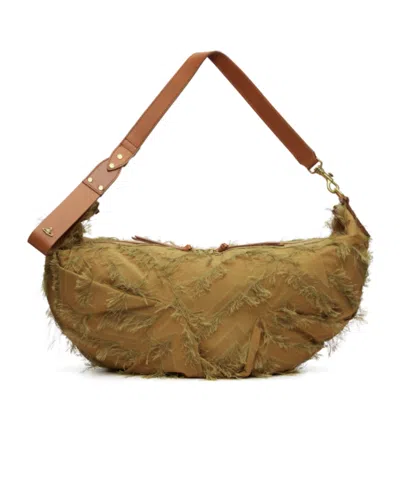 Vivienne Westwood Fringes Fil Coupe' Agnes Large Shoulder Bag In Brown