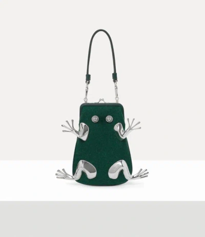 Vivienne Westwood Frog Frame Purse Shetland Wool Green One Size Women