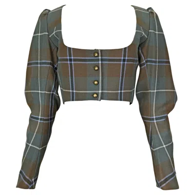 Pre-owned Vivienne Westwood Fw 2016 Tartan Bustier Jacket In Gray