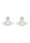 Vivienne Westwood Gaby Orb Faux Pearl-embellished Stud Earrings In White