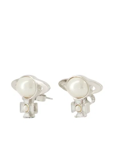 Vivienne Westwood Gaby Orb Pearl Earrings In Neutral