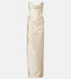 Vivienne Westwood Galaxy Draped Crêpe Satin Bustier Gown In Beige