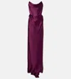 Vivienne Westwood Galaxy Draped Crêpe Satin Bustier Gown In Purple