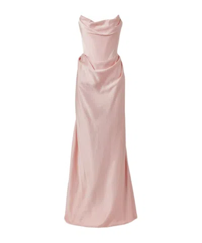 Vivienne Westwood Galaxy Strapless Gathered Satin-crepe Gown In Pink
