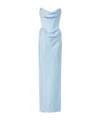 Vivienne Westwood Galaxy Strapless Satin Gown In Blue