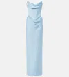 Vivienne Westwood Galaxy Strapless Satin Gown In Blue