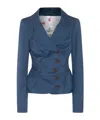 Vivienne Westwood Tailored Asymmetric Cotton-blend Blazer In Blue