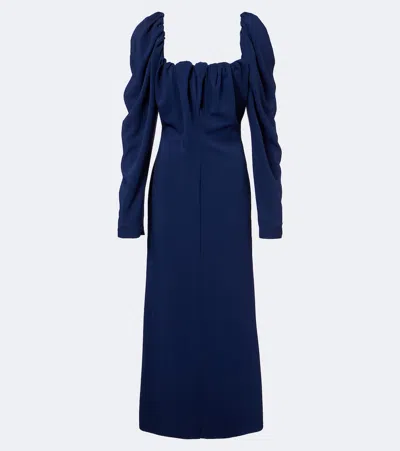 Vivienne Westwood Gathered Crêpe De Chine Gown In Blue