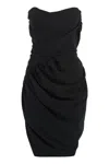 Vivienne Westwood Gathered-detailed Strapless Mini Dress In Black