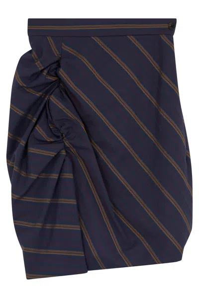 Vivienne Westwood Gathered Midi Skirt In Blue
