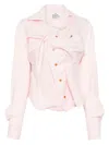 Vivienne Westwood Orb Gathered Asymmetric Cotton Shirt