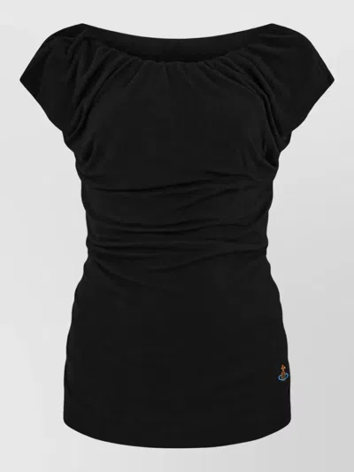 Vivienne Westwood Gathered Short-sleeve Top In Black