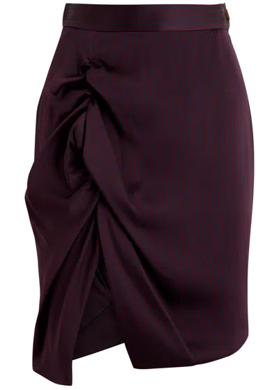 Vivienne Westwood Mini Side Panther Skirt Stripe Jacq. Tailor. Navy-red 38 Women In Purple