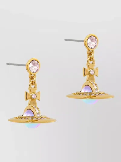 Vivienne Westwood Gemstone Drop Earrings Gold-tone Finish