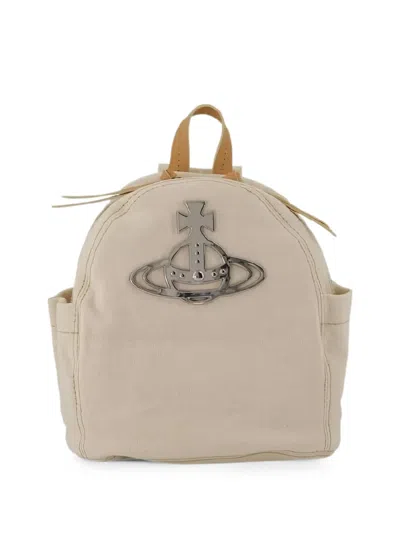 Vivienne Westwood George Orb-plaque Backpack In Neutral