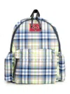 Vivienne Westwood Medium George Check-pattern Logo-patch Backpack In Blue