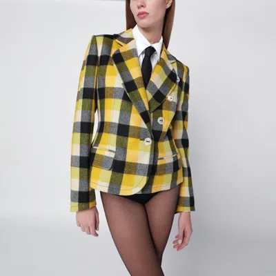 Vivienne Westwood Georgia Jacket Check Wool Pixel-check 44 Women In Yellow