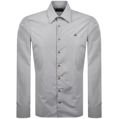 Vivienne Westwood Ghost Pinstripe Shirt Grey In Gray