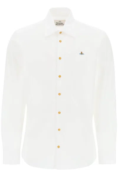 Vivienne Westwood Ghost Shirt With Orb Embroidery In White
