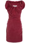 Vivienne Westwood Mens Brick Ginnie Draped Stretch-jersey Mini Dress In Burgundy