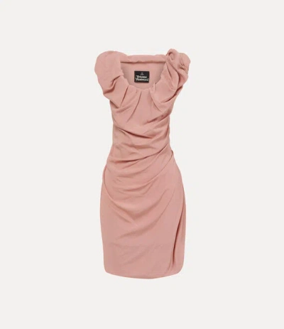 Vivienne Westwood Ginnie Amber Mini Dress Recycled Polyester Blush 44 Women In Pink
