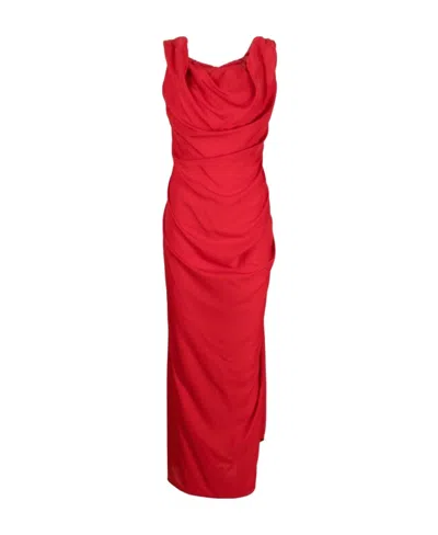 Vivienne Westwood Ginnie Draped Maxi Dress In Red