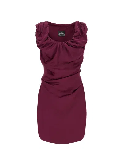 Vivienne Westwood Mens Brick Ginnie Draped Stretch-jersey Mini Dress In Brown