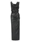 Vivienne Westwood Draped Neckline Waist Gathered Sleeveless Dress In Black