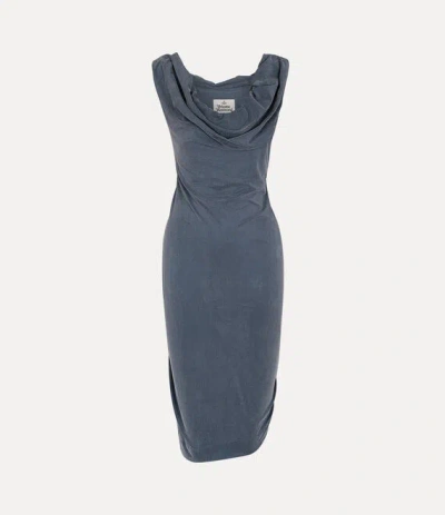 Vivienne Westwood Ginnie Mini Jersey Dress Cupro Jrsy Navy Blue S Women