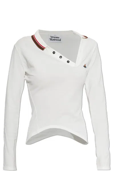 Vivienne Westwood Glory Long-sleeve Polo In White