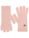 Vivienne Westwood Gloves With Orb Embroidery In Pink