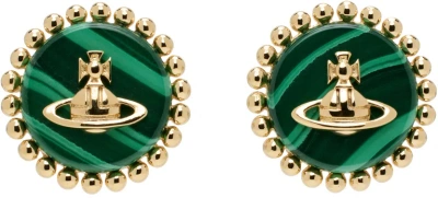 Vivienne Westwood Gold & Green Neyla Earrings