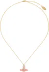 Vivienne Westwood Gold & Pink Concetta Bas Relief Pendant Necklace In R857 Gold/rose Peach