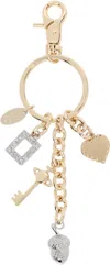 Vivienne Westwood Gold & Silver Multi Charm Keychain In R401 Gold