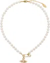 Vivienne Westwood Gold & White Lucrece Faux-pearl Necklace In R233 Gold Light Crea
