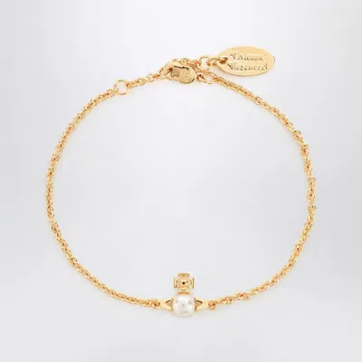 VIVIENNE WESTWOOD VIVIENNE WESTWOOD  GOLD BALBINA BRACELET WITH PEARL