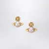 Vivienne Westwood Gold Balbina Earrings With Pearl In Gold