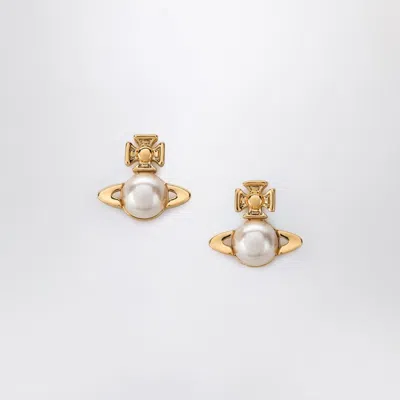 VIVIENNE WESTWOOD GOLD BALBINA EARRINGS WITH PEARL