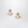 Vivienne Westwood Gold Balbina Earrings With Pearl In Gold