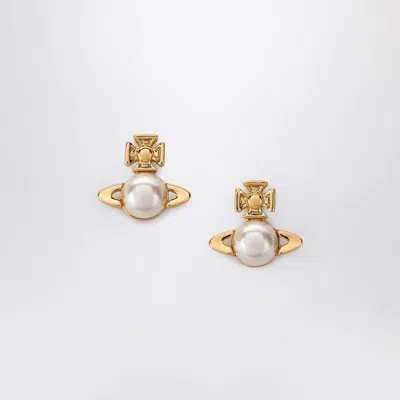 VIVIENNE WESTWOOD VIVIENNE WESTWOOD  GOLD BALBINA EARRINGS WITH PEARL