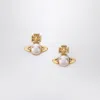 Vivienne Westwood Gold Balbina Earrings With Pearl In Gold