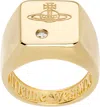 Vivienne Westwood Gold Carlo Ring In R102 Gold / White Cz
