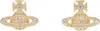 Vivienne Westwood Gold Carmela Bas Relief Earrings In R102 Gold/white Cz