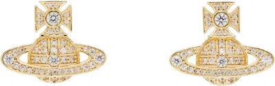 Vivienne Westwood Gold Carmela Bas Relief Earrings In R102 Gold/white Cz