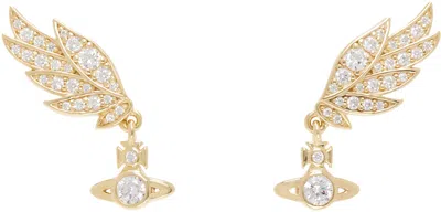 Vivienne Westwood Gold Dawna Earrings In R102 Gold/white Cz
