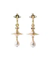 Vivienne Westwood Gold Earrings With Engraved Logo In Gold