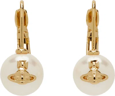 Vivienne Westwood Gold Gia Drop Earrings In R107 Gold Creamrose