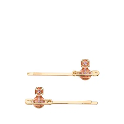 Vivienne Westwood Kitty Hair Clips In Multicolor